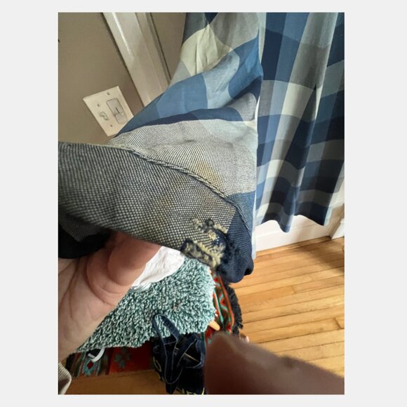 VINTAGE - Blue and Cream Checkered Drape Coat - Picture 10 of 13